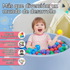 Piscina de bolas de espuma de 35.4 x 11.8 pulgadas para niños pequeños, pelotas redondas para bebés de 1 a 3 años, pelotas de juego para niños y niñas, pelotas no incluidas, azul claro