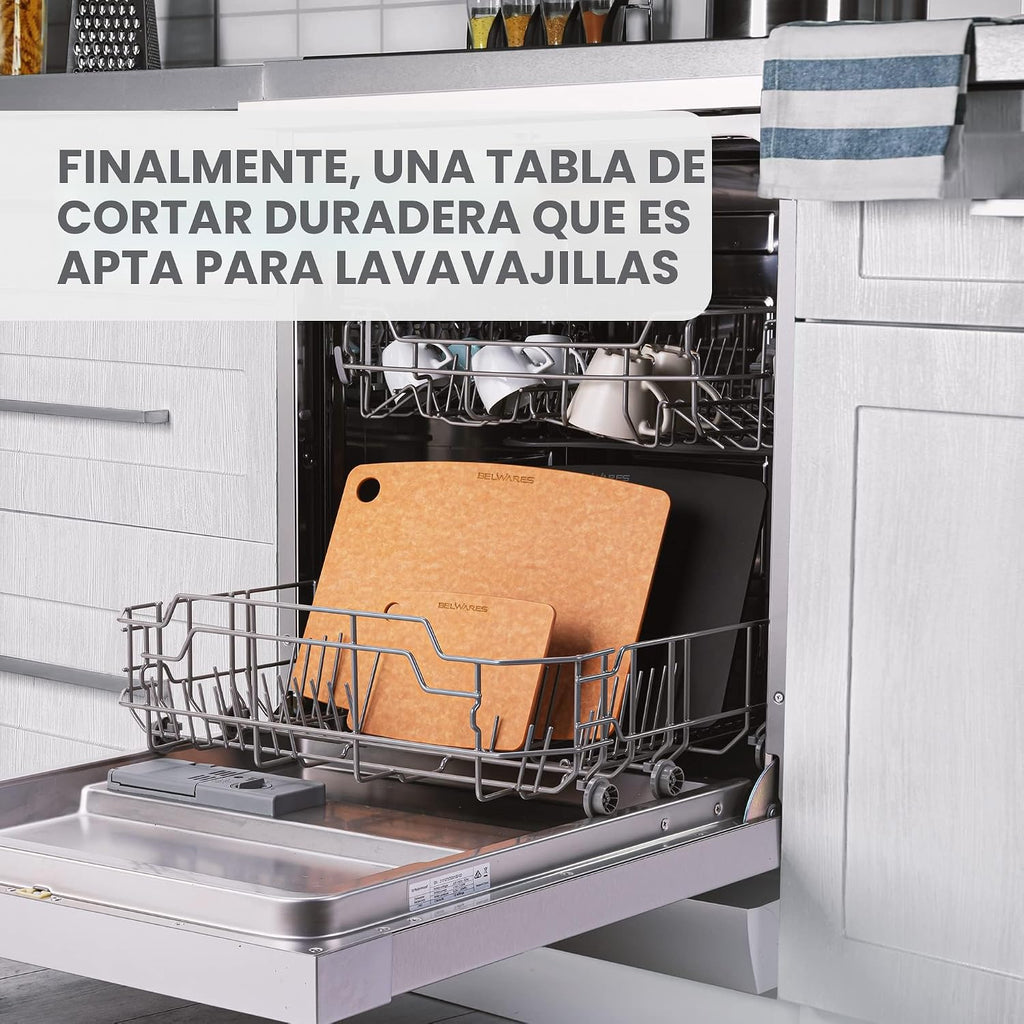 Belwares - Tabla de cortar de madera compuesta para cocina, grande, 14.5 x