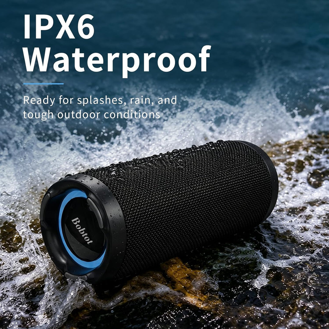 Bobtot Altavoz Bluetooth portátil, altavoz impermeable IPX6 con gra...