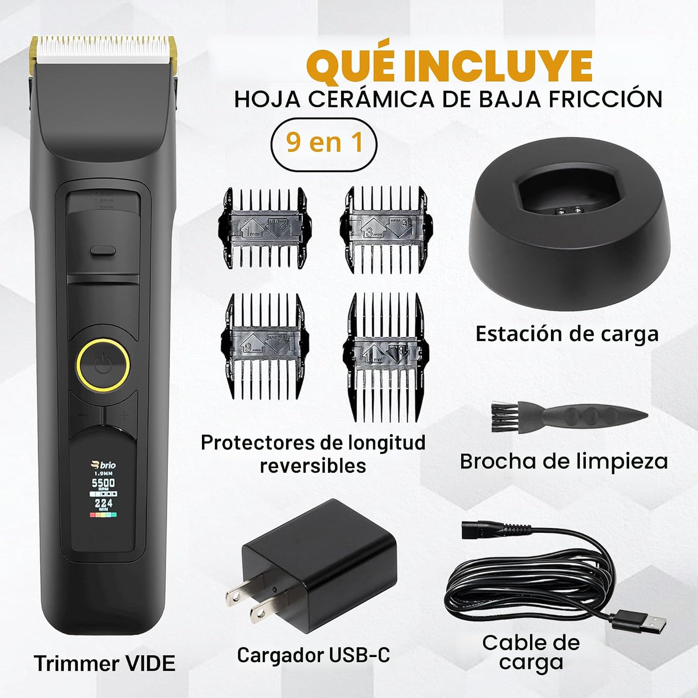Brio Beardscape V2 Recortador de barba para hombre profesional con...
