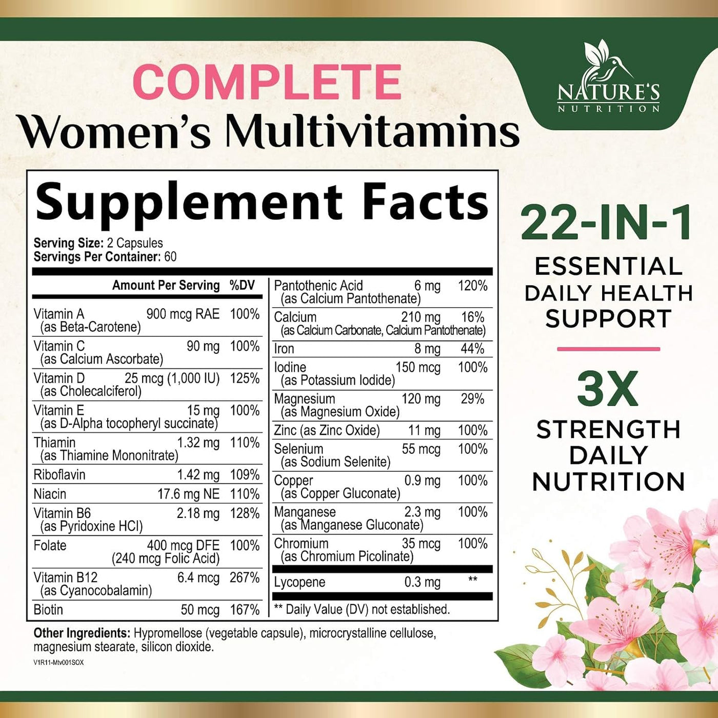 Multivitamínico para mujer \u2013 Completo multivitamínico con vita...