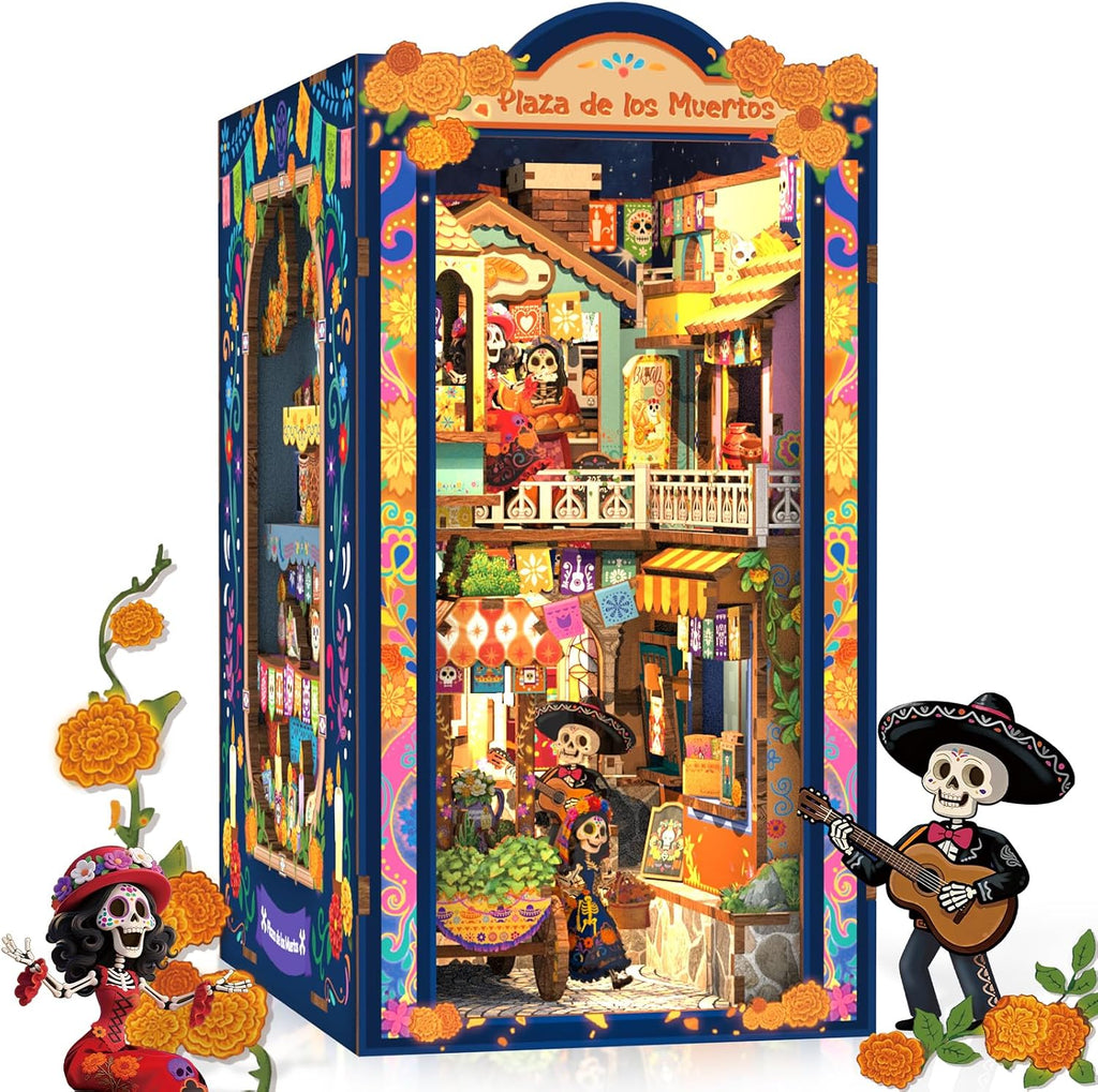 CUTEBEE Kit de rincón de libro, rompecabezas de madera 3D en miniatura para