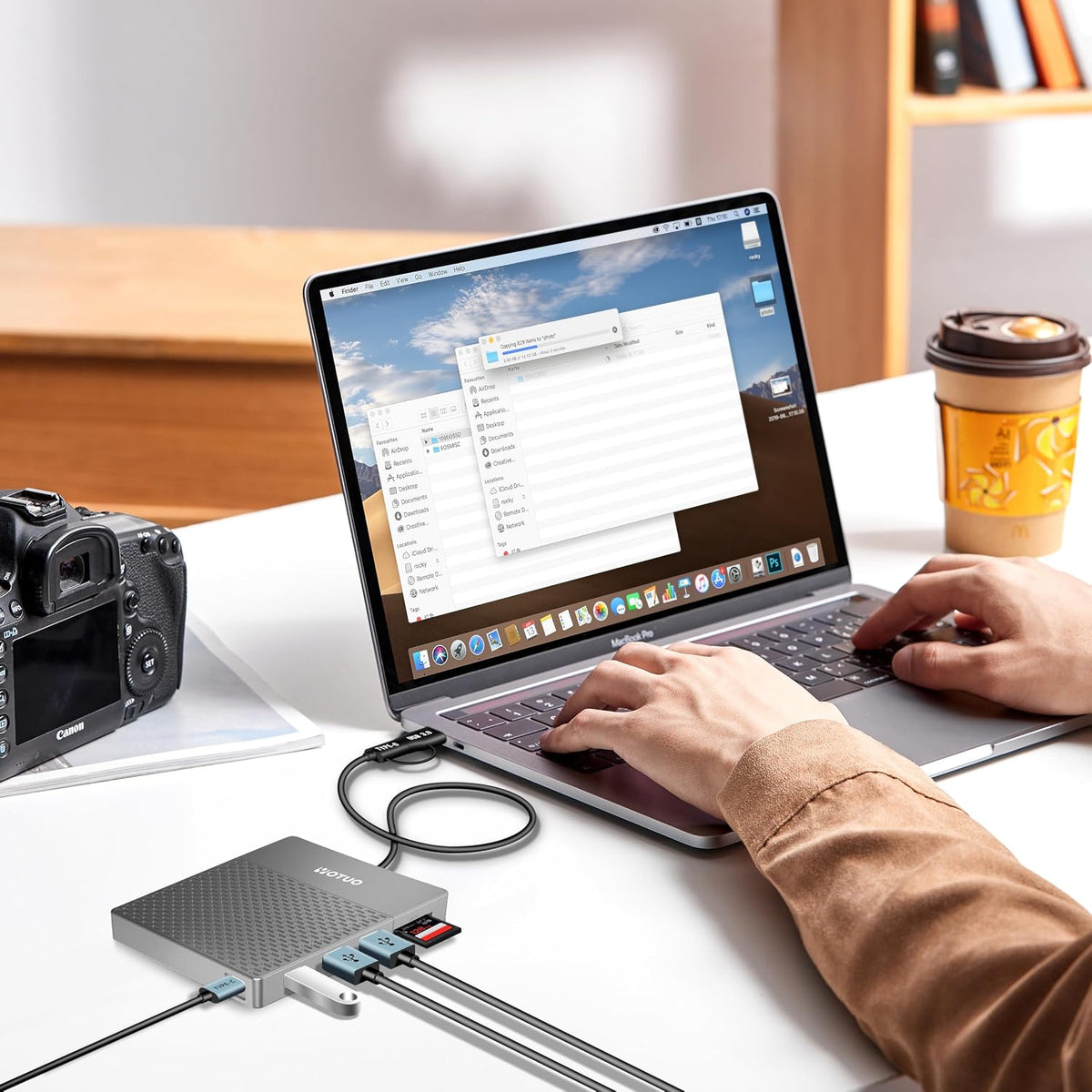 Estación de acoplamiento YOTUO para disco duro externo, Hub USB-C +...