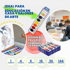 Color Swell Acuarelas a granel de 8 colores con pinceles de madera, paquete