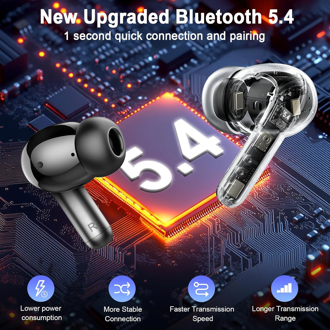 Auriculares inalámbricos, 2026 Bass-3.0 Bluetooth 5.4 auriculares e...