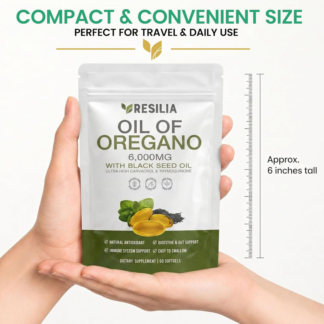 Resilia Oil Of Oregano Cápsulas blandas con aceite de semilla negra...