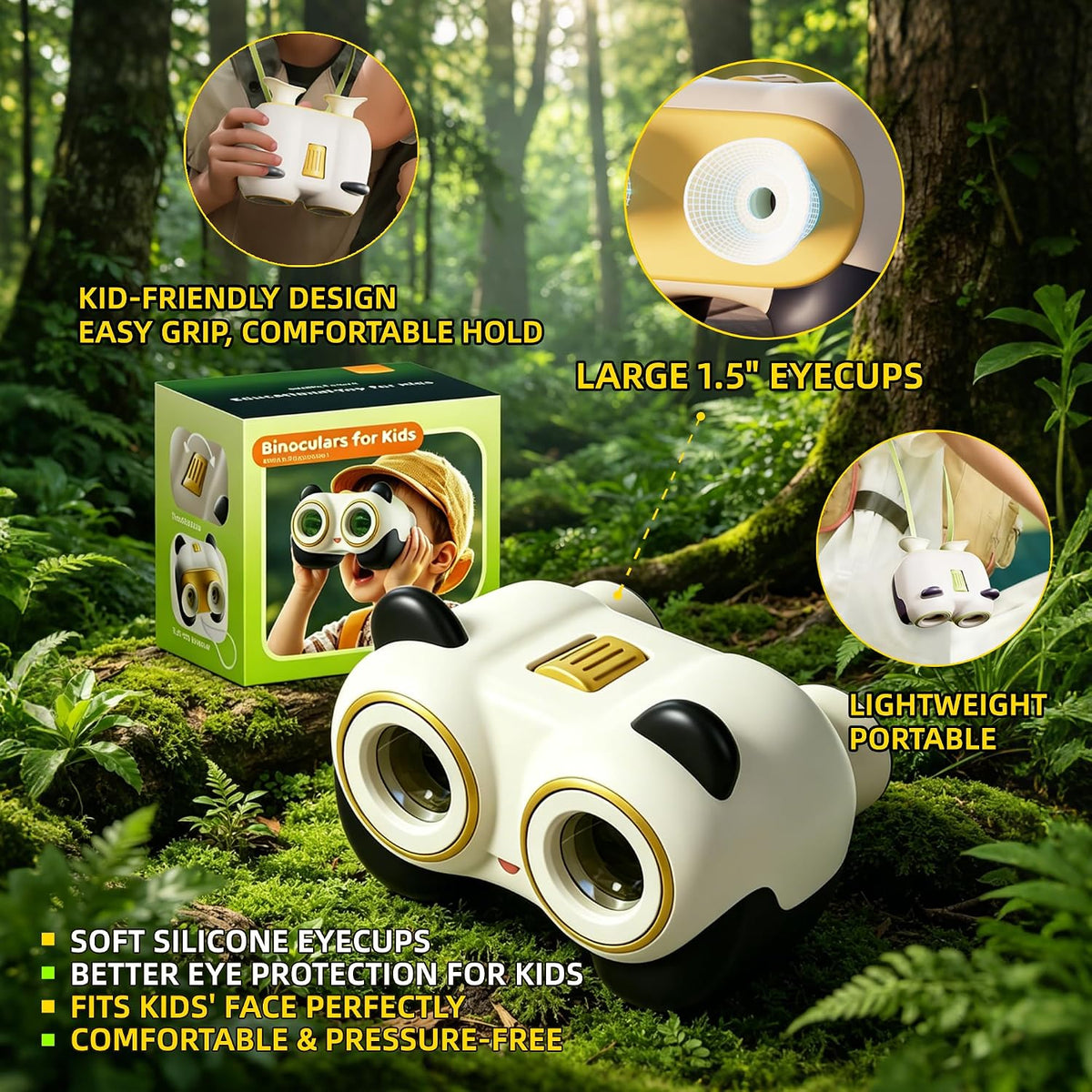 Binoculares “Science Toys” para Niños de 3-8 años: Panda Look - Regalo para Niños y Niñas
