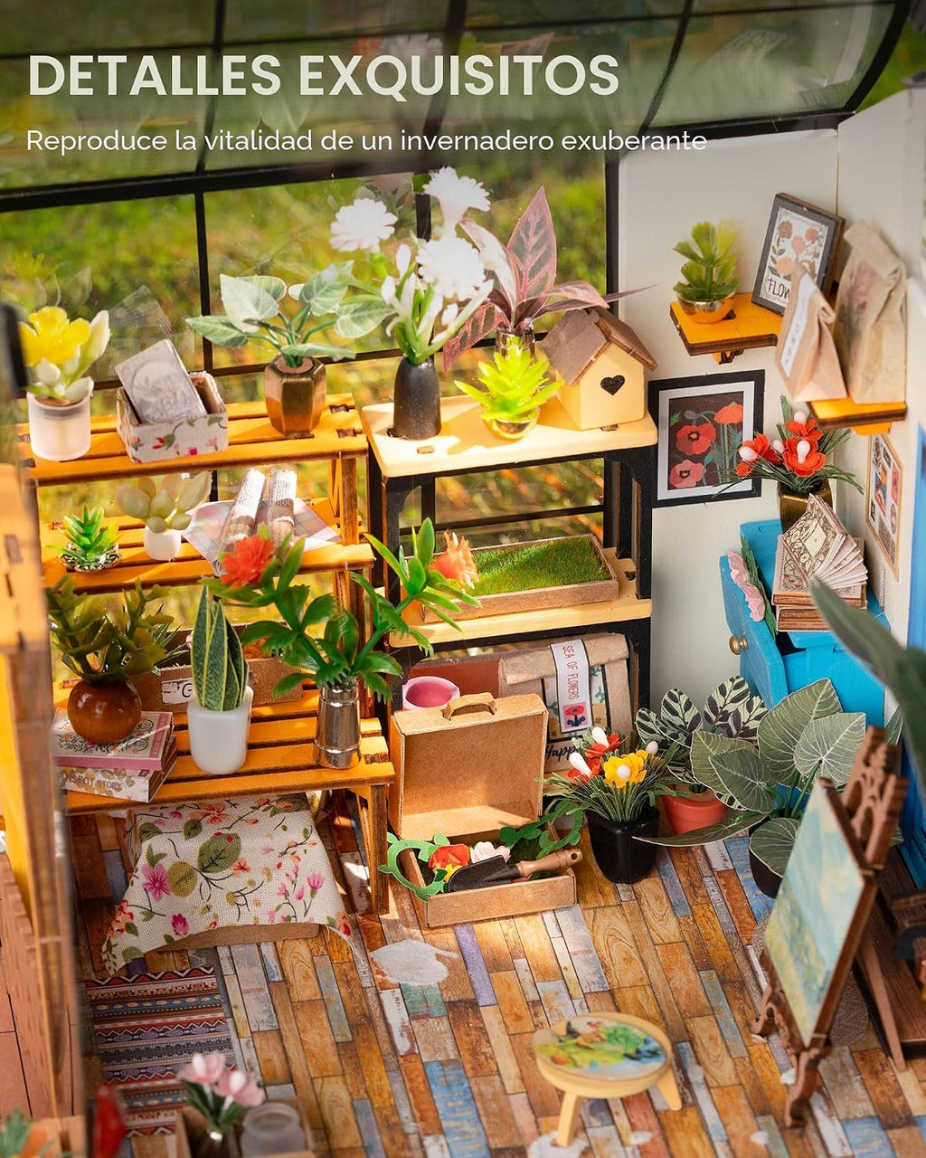 Rolife Kit de casa de muñecas en miniatura para invernadero, regalo