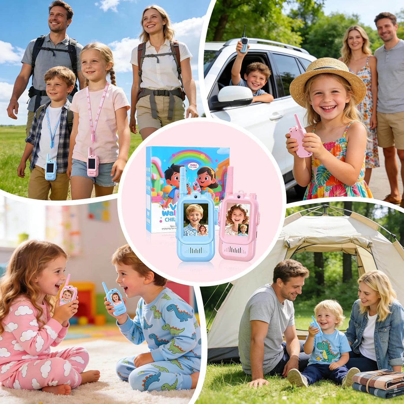 Walkie Talkies de video para niños paquete de 2 walkie