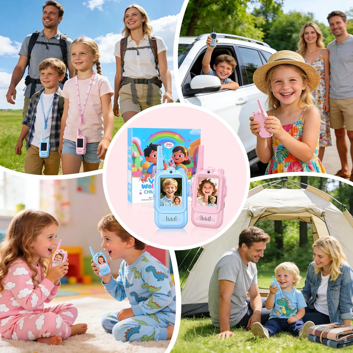 Walkie Talkies de video para niños paquete de 2 walkie