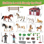 Estable sólido del juguete del caballo 47PCS con la manija