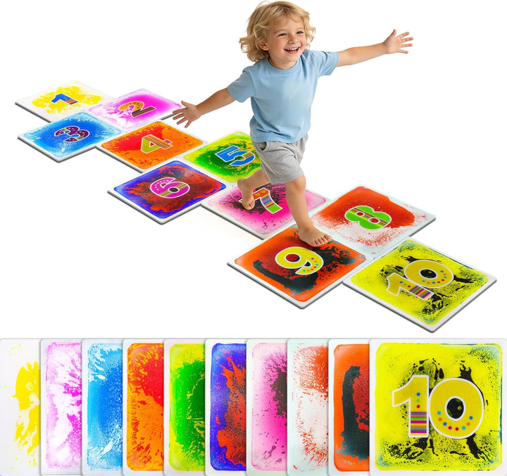 Onyoloy Azulejos sensoriales para el suelo, 9 unidades, tapetes de...