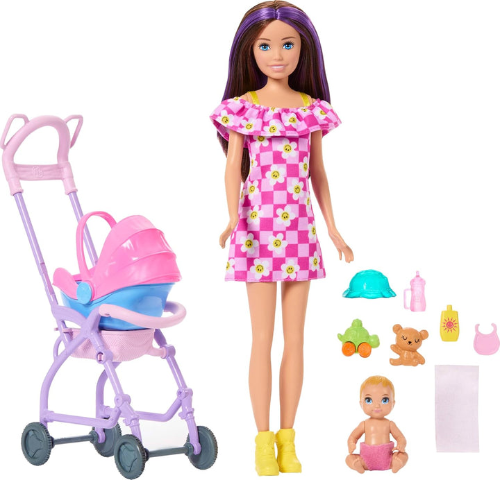 Barbie Skipper Babysitters, Inc. Juego con muñeca morena, muñeca be...