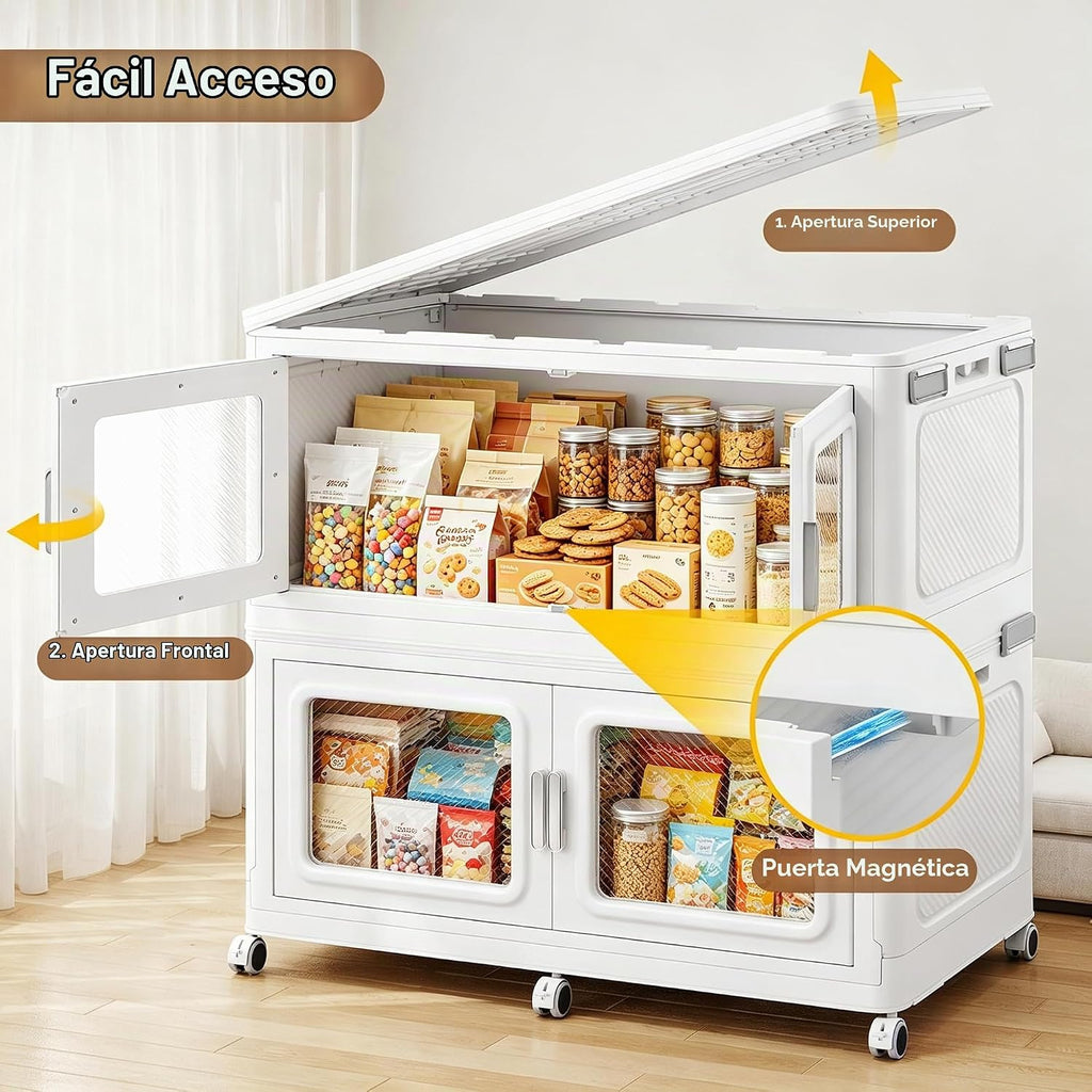 BROVIEW Contenedor de almacenamiento apilable extra grande de 180 cuartos