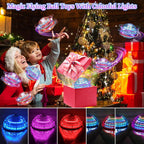 Juguete de bola de orbe volador, mini dron cósmico de mano flotante, hilanderos de mosca para niños y adultos, juguetes para interiores y exteriores, juguetes geniales con luces LED para