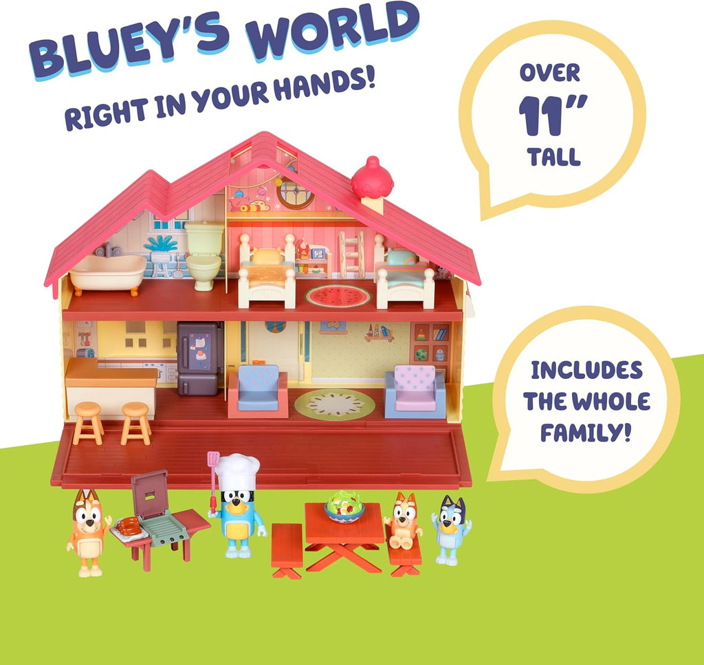 Bluey Toy House Mega Bundle, Family Home & BBQ Playhouse, Ages 3-5
