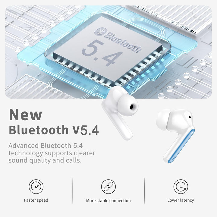 Auriculares inalámbricos, auriculares Bluetooth 5.4 2026 con 4 micr...