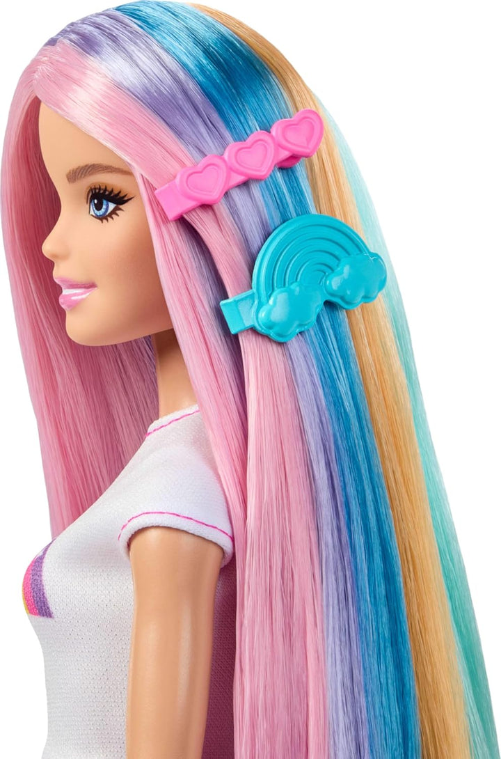 Barbie Rainbow Sparkle - Muñeca para el cabello, extra larga y colo...