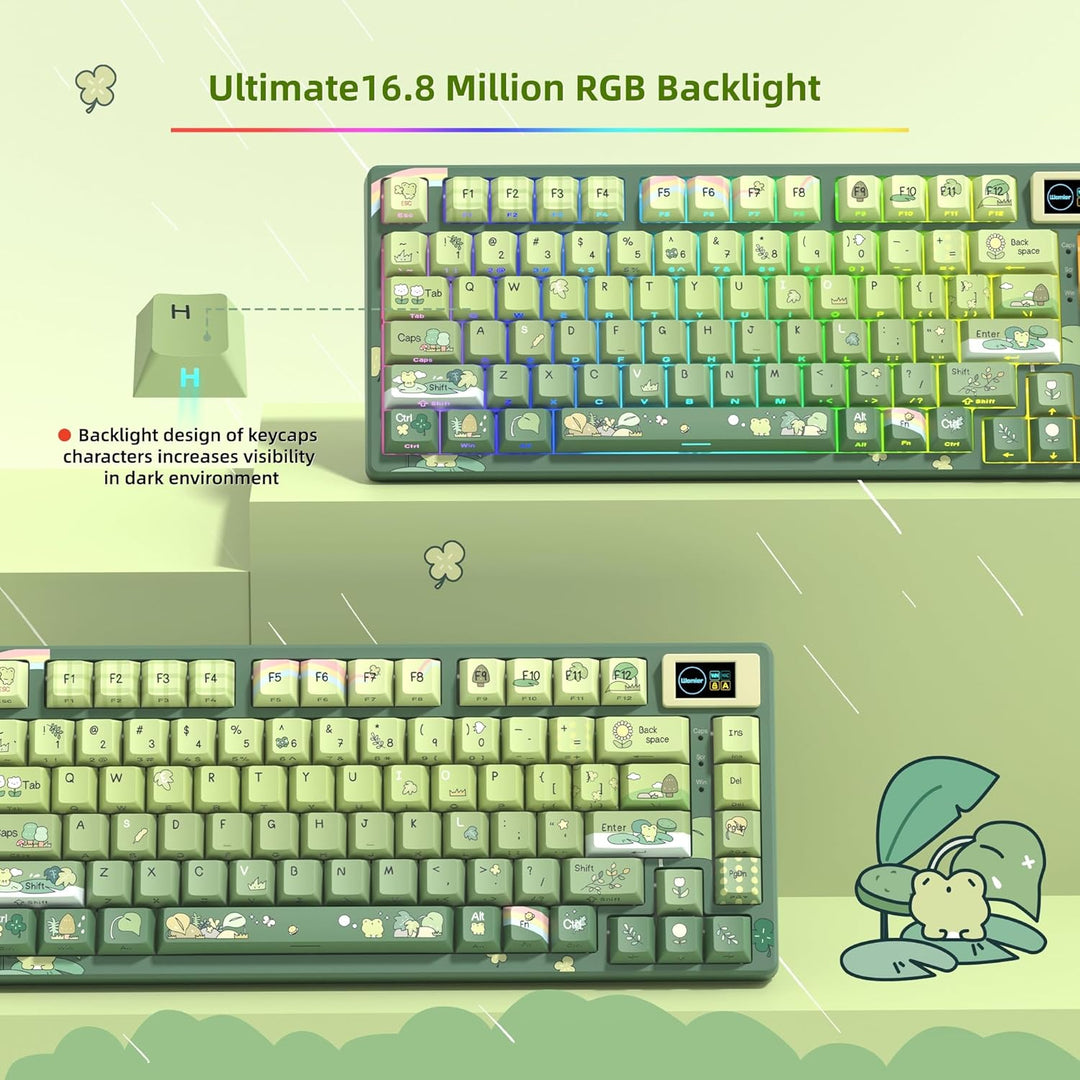 Womier SK80 Teclado al 75% con pantalla multimedia a color, teclado...