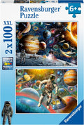 Ravensburger - Espacio - Paquete de 2 rompecabezas de 100 piezas - Piezas XXL para un montaje más fácil - Imágenes espaciales impresionantes y atrevidas - Planetas y más - Calidad premium - Regalo