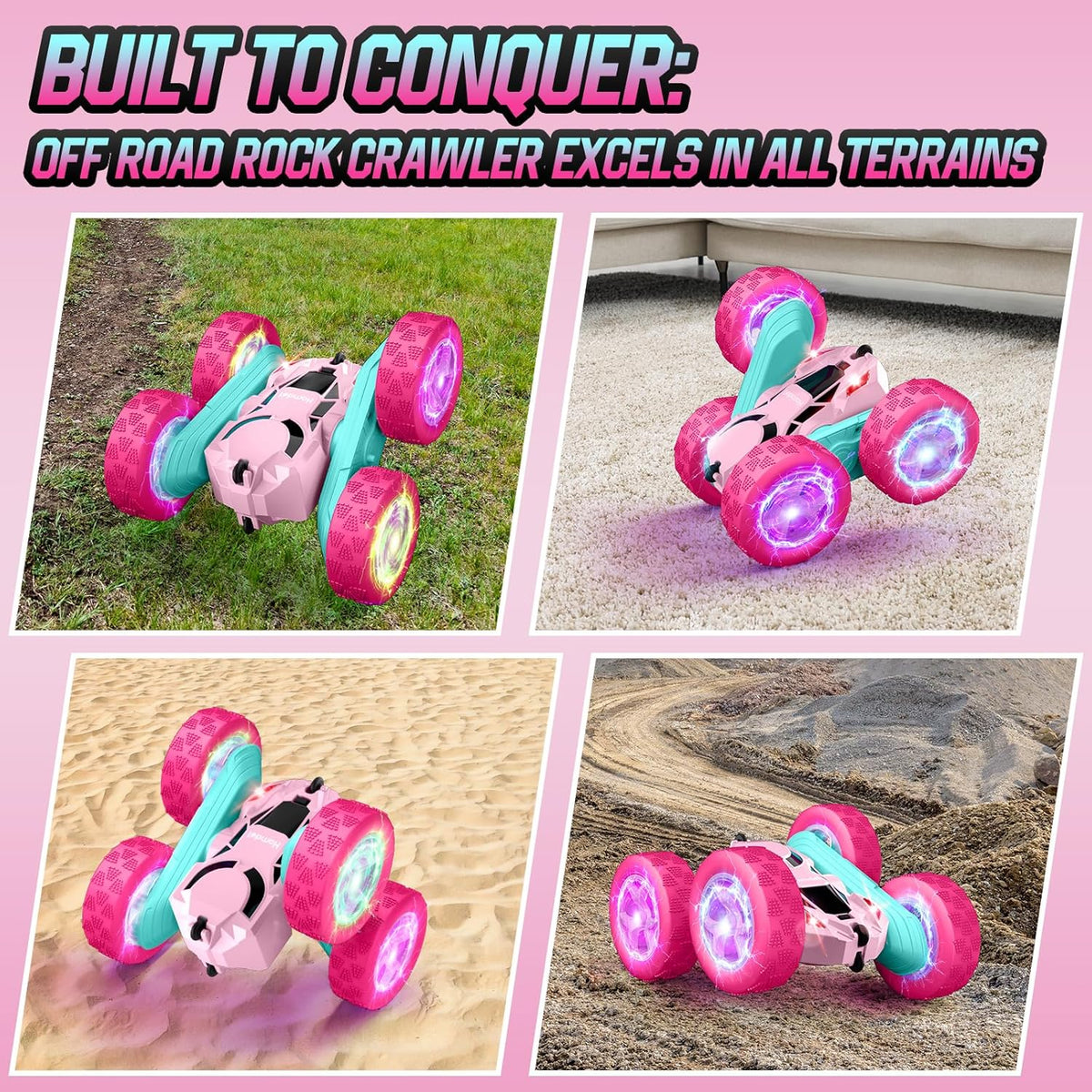 Hamdol Coche de control remoto rosa para niñas, 2-Estándar