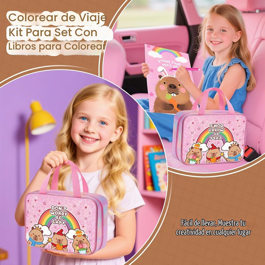 DreamyCandy - Kit de dibujo Capybara de 73 piezas para niños de 4 a 8 años