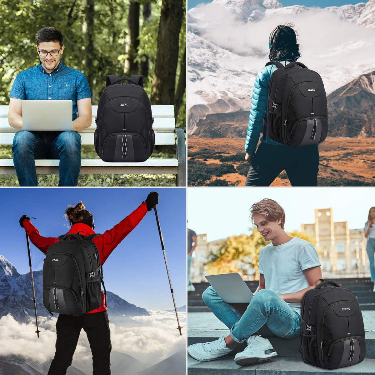 Mochila Extra Grande para Hombres 50L, Resistente al Agua, Mochila...