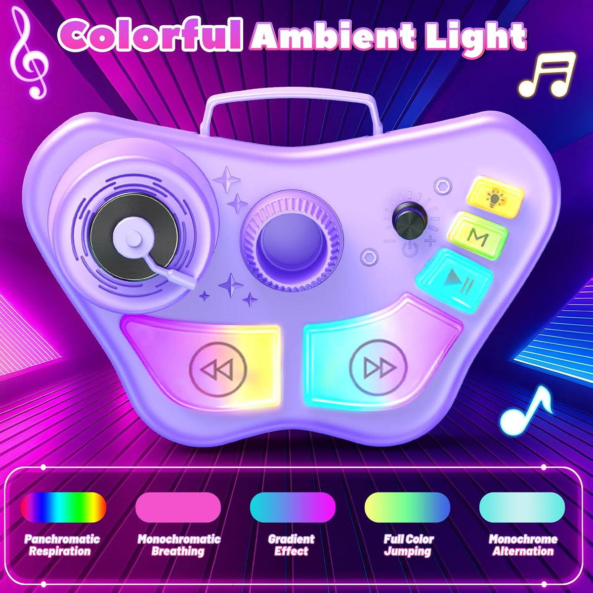 Máquina de karaoke recargable para niños, juguetes con 2 micrófonos inalámbricos, regalos de micrófono para niñas de 3, 4, 5, 6, 7, 8 años, nietos, altavoz Bluetooth con luces LED, regalo de cumpleaños para niños de 3 a 8 años