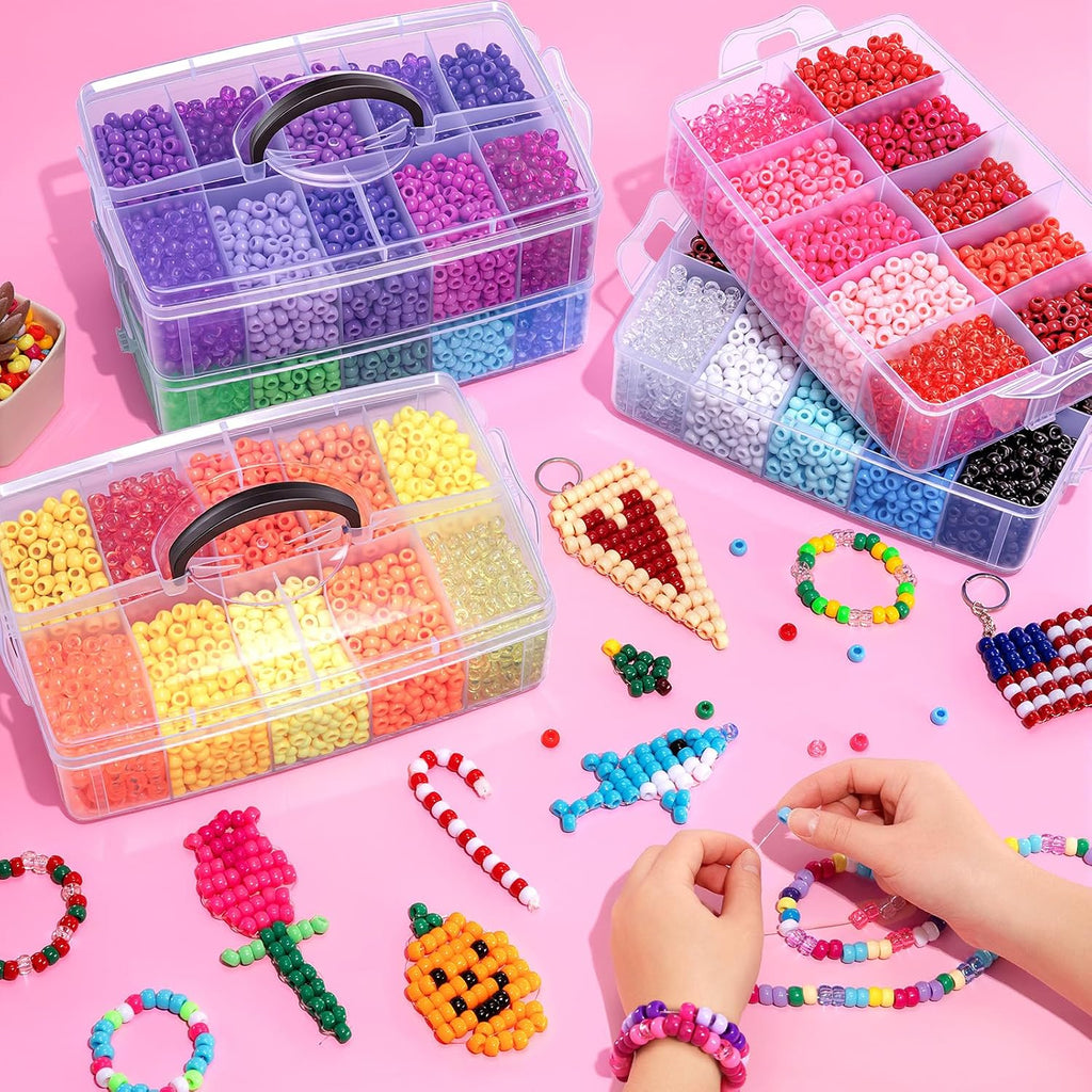 14000 cuentas de poni a granel, 50 colores para hacer pulseras