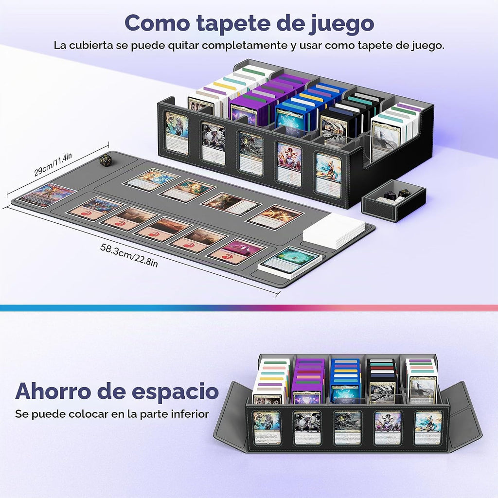 UAONO Caja de almacenamiento de tarjetas coleccionables de 5 filas con