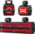 Ehaho Barra de sonido estéreo UTV de 2.1 canales (subwoofer) y altavoces, barra de sonido Bluetooth ATV de 16.9 pulgadas con luces RGB, altavoces impermeables para carrito de golf, barra de sonido