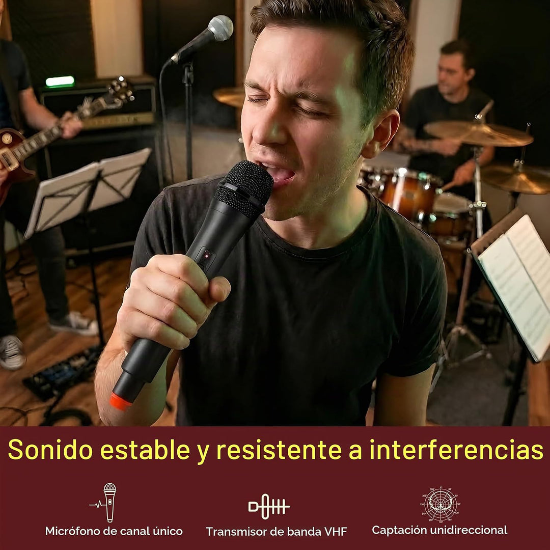 Pyle Sistema de Micrófono Inalámbrico VHF Portátil - Conjunto Trans...