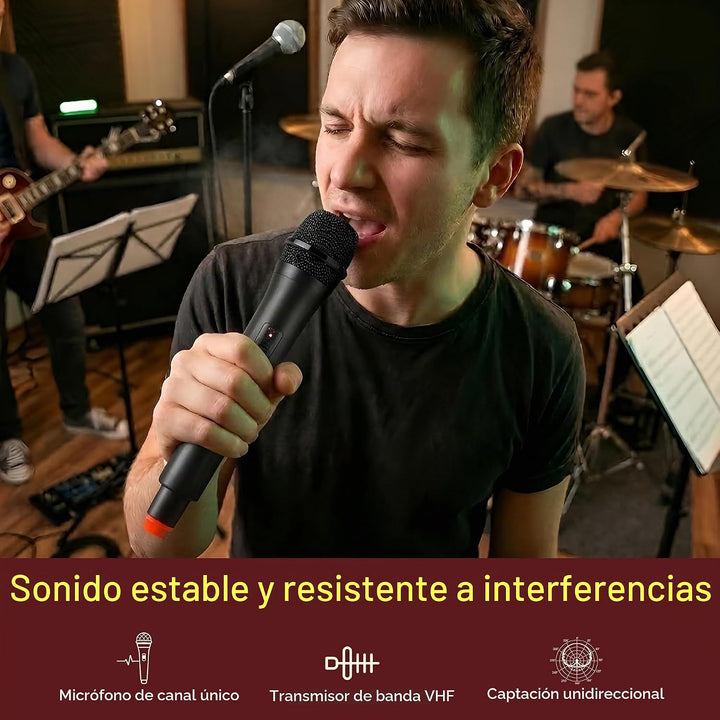 Pyle Sistema de Micrófono Inalámbrico VHF Portátil - Conjunto Trans...