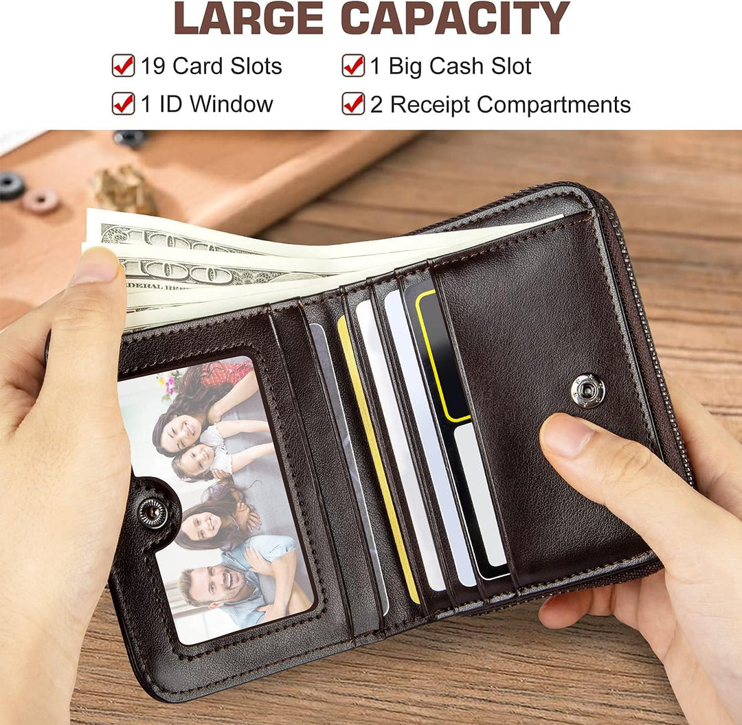 HUANLANG Billetera para hombre con bloqueo RFID, multitarjetero, bi...