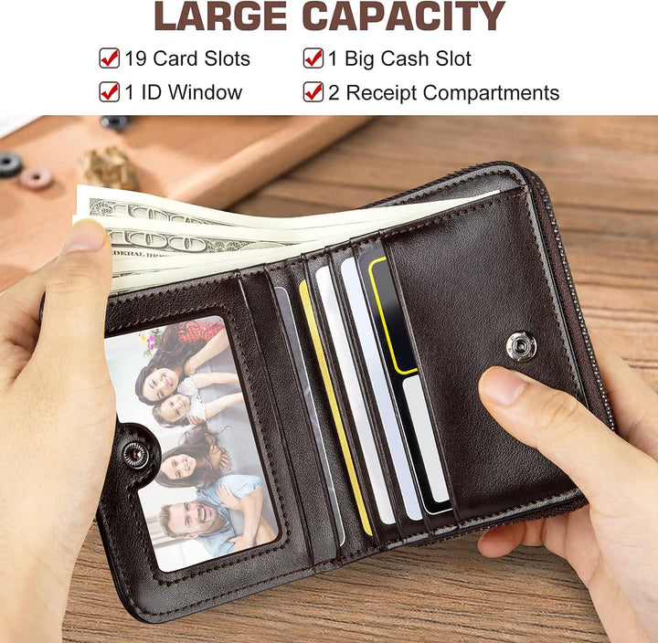 HUANLANG Billetera para hombre con bloqueo RFID, multitarjetero, bi...