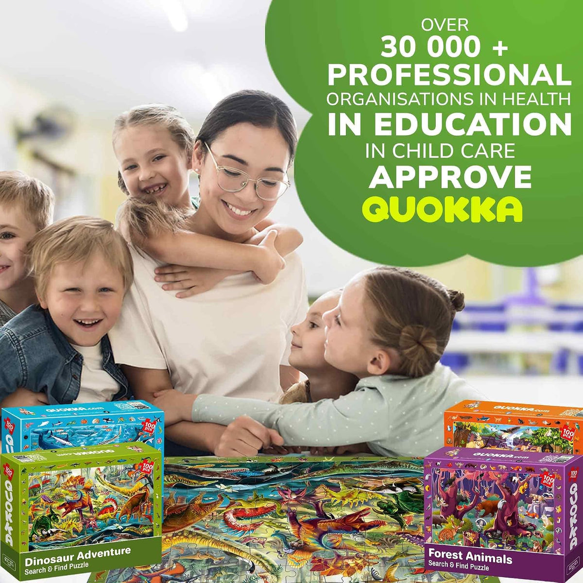 Rompecabezas de 100 piezas para niños de 6 a 8 años – 4 rompecabezas para