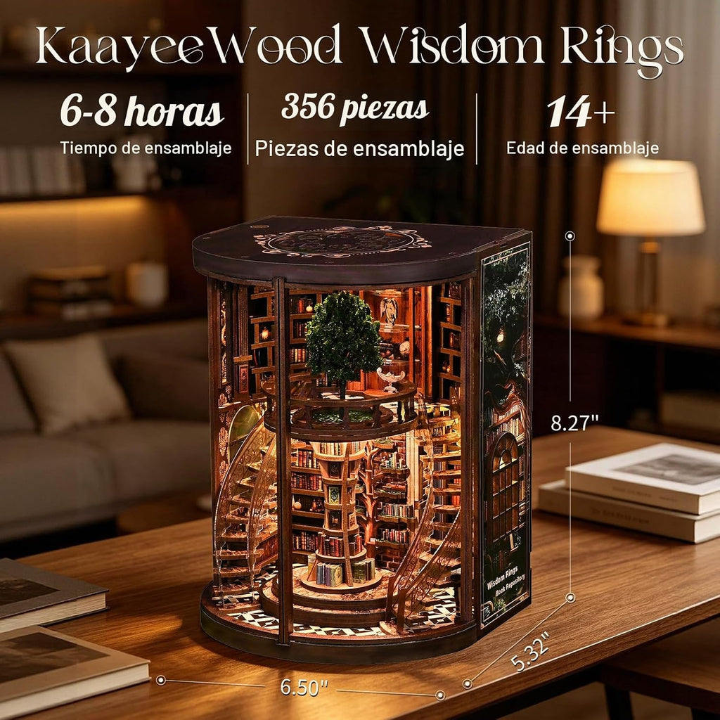 Kaayeewood Kit de rincón de libros, rompecabezas de madera 3D para adultos