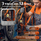 Llave de trinquete 4 en 1, 3 piezas, métrica reversible