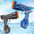 2 unidades de pistolas de agua eléctricas para niños y adultos, pistola de agua de largo alcance potente, pistola de agua automática completa más fuerte de alta capacidad con más de 400