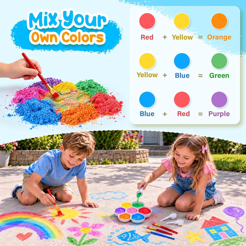 Juego de pintura de tiza para niños, 7 colores, tiza lavable para jugar al
