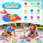 Juego de pintura de tiza para niños, 7 colores, tiza lavable para jugar al