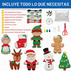 Craftorama Kit de costura para niños, divertido y educativo juego de manualidades de Navidad para niños y niñas de 7 a 12 años, cose tu propio conjunto de manualidades de fieltro navideño para