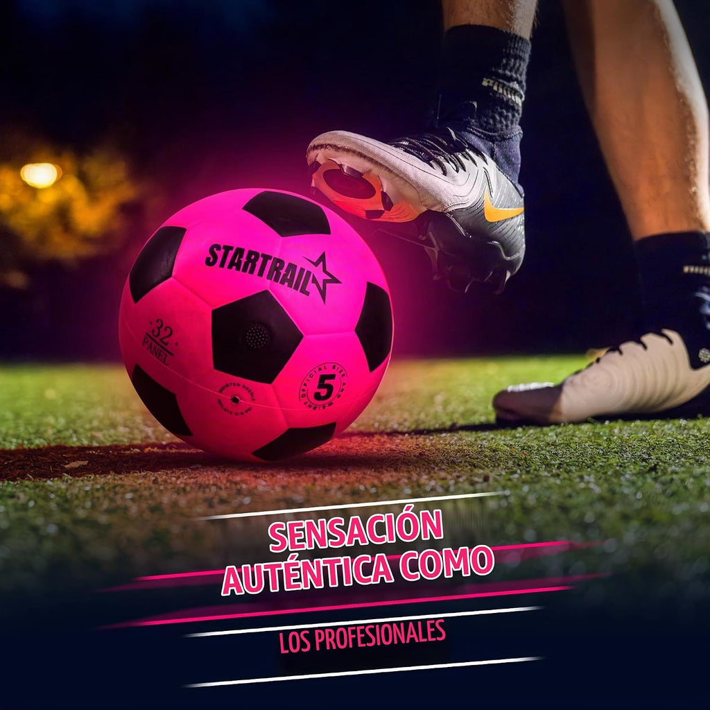 Pelota de fútbol que brilla en la oscuridad | Regalo deportivo para niñas de 6 a 15 años | Pelota LED iluminada con 3 baterías extra y bomba | Baterías preinstaladas | Tamaño 5 | Regalo de diversión