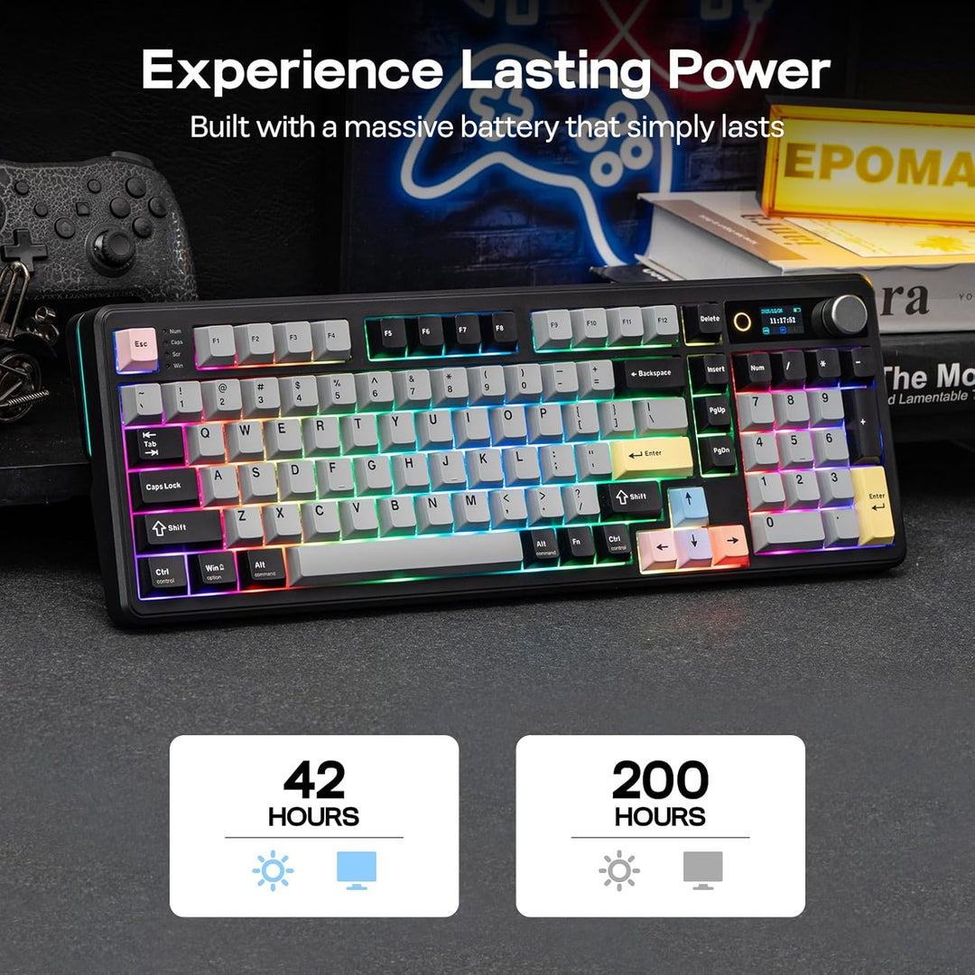 EPOMAKER TH99 PRO Teclado mecánico 96% con pantalla y perilla, 1000...