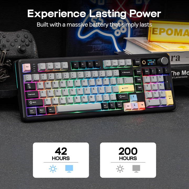 EPOMAKER TH99 PRO Teclado mecánico 96% con pantalla y perilla, 1000...