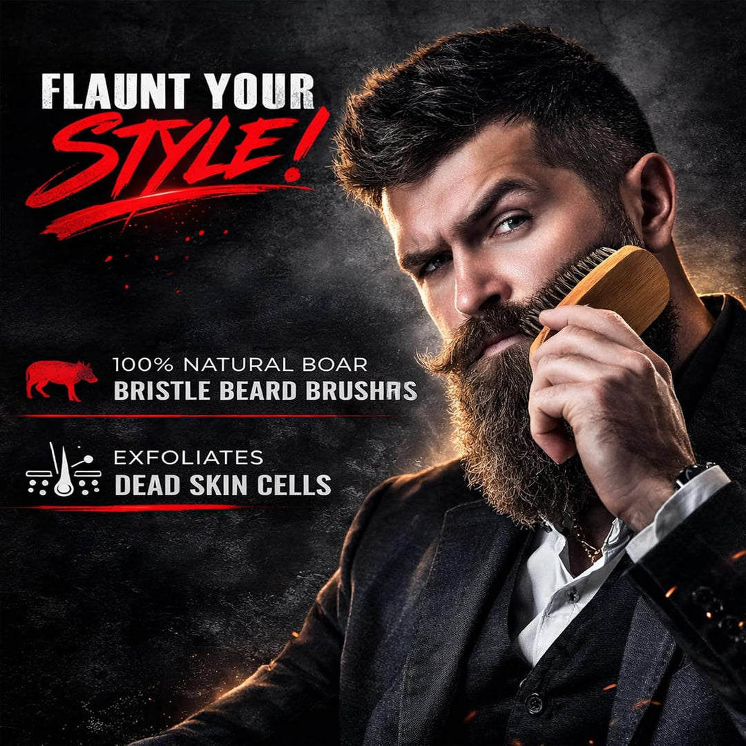 Kit de aseo alisador de barba para hombres, kit de crecimiento de b...