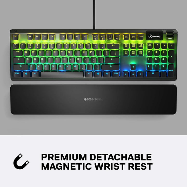 SteelSeries Apex 5 Teclado mecánico híbrido para juegos, iluminació...