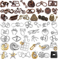 Juego de 48 rompecabezas de metal para adultos, a la moda