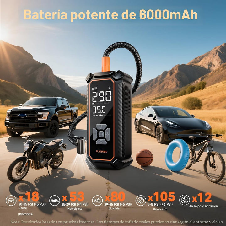 OlarHike Compresor de aire portátil para inflador de neumáticos, 15...