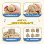 Billeeit Kit de construcción de arena con caja de arena, arena, camiones y